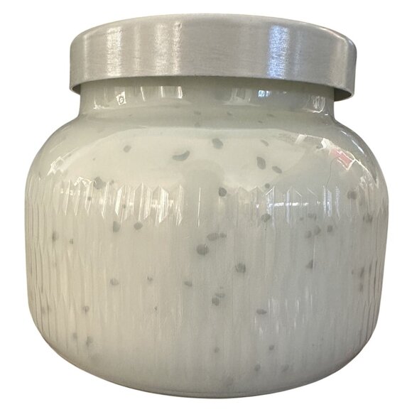 Capri Blue Empty Candle Jar 19oz Holiday Mercury Glass Lid White Anthro DIY - Picture 1 of 5